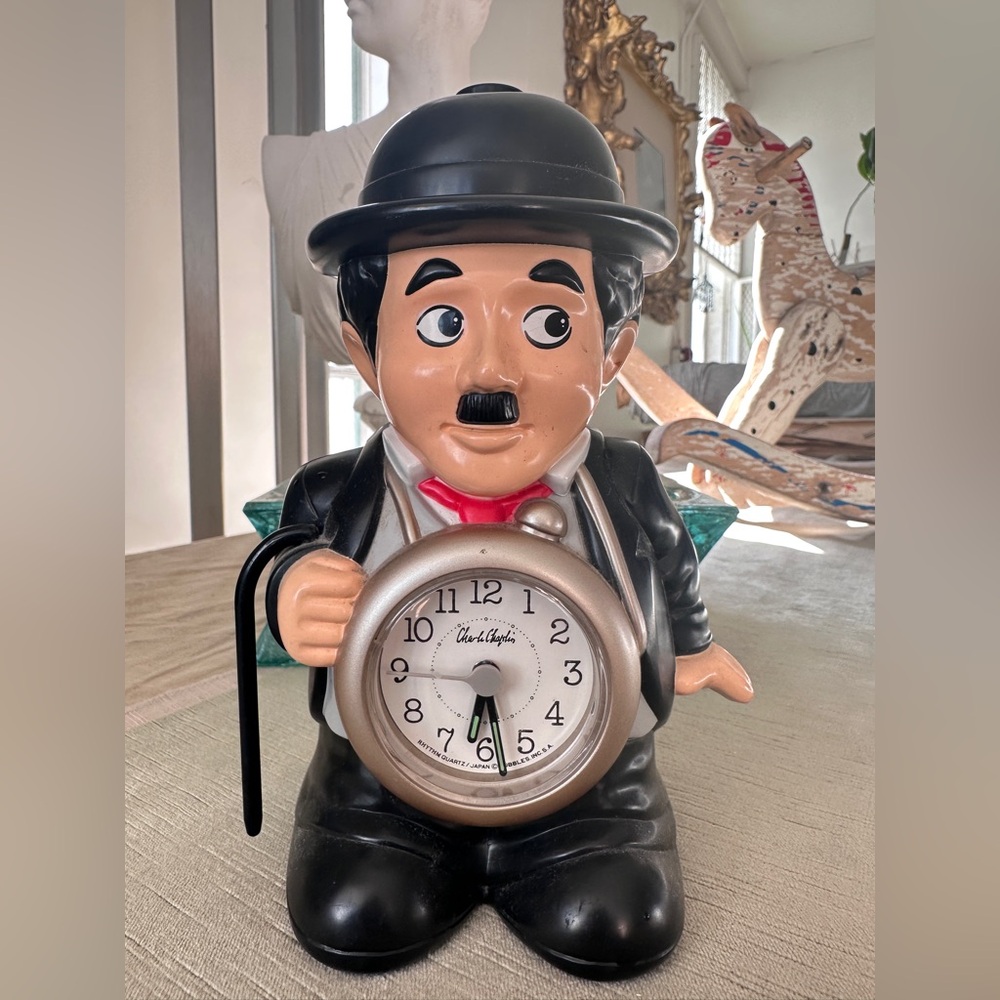 Vintage Charlie Chaplin Rhythm Speak-Up Bubble Alarm Clock Japan Volume adjust - Picture 2 of 10